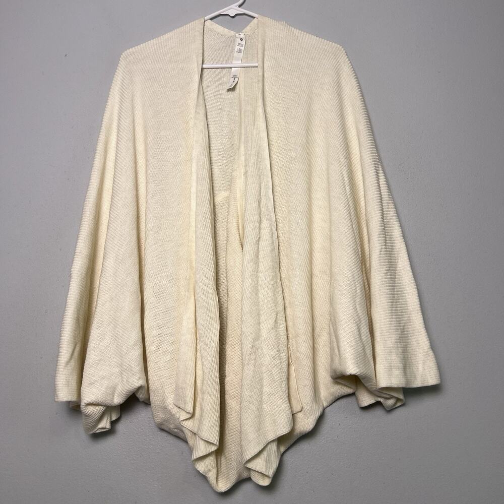 Lululemon Women's Cashlu Knit Textured Wrap Sz M L Cream - Picture 3 of 16